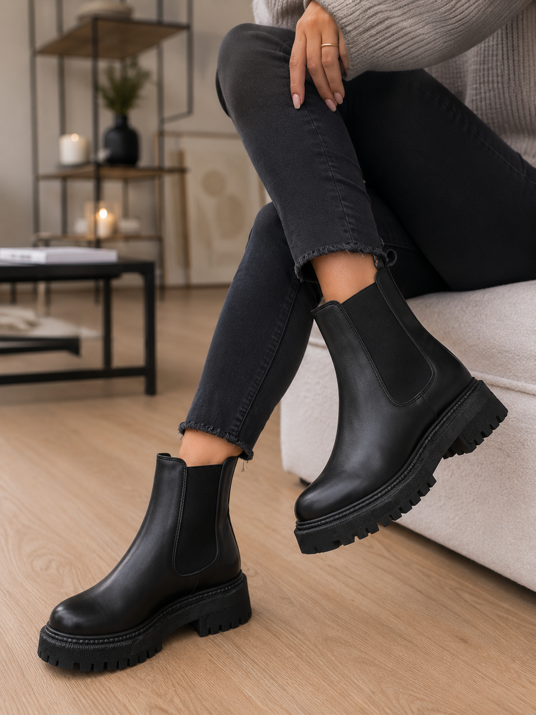 BOTAS CHELSEA IMPERMEABLES PARA INVIERNO CON CHIPORRO
