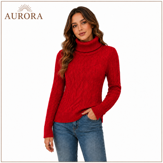 SUETER INVIERNO AURORA LANA ROJO