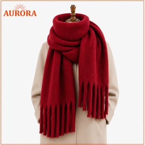 BUFANDA LANA MODERNA AURORA ROJO