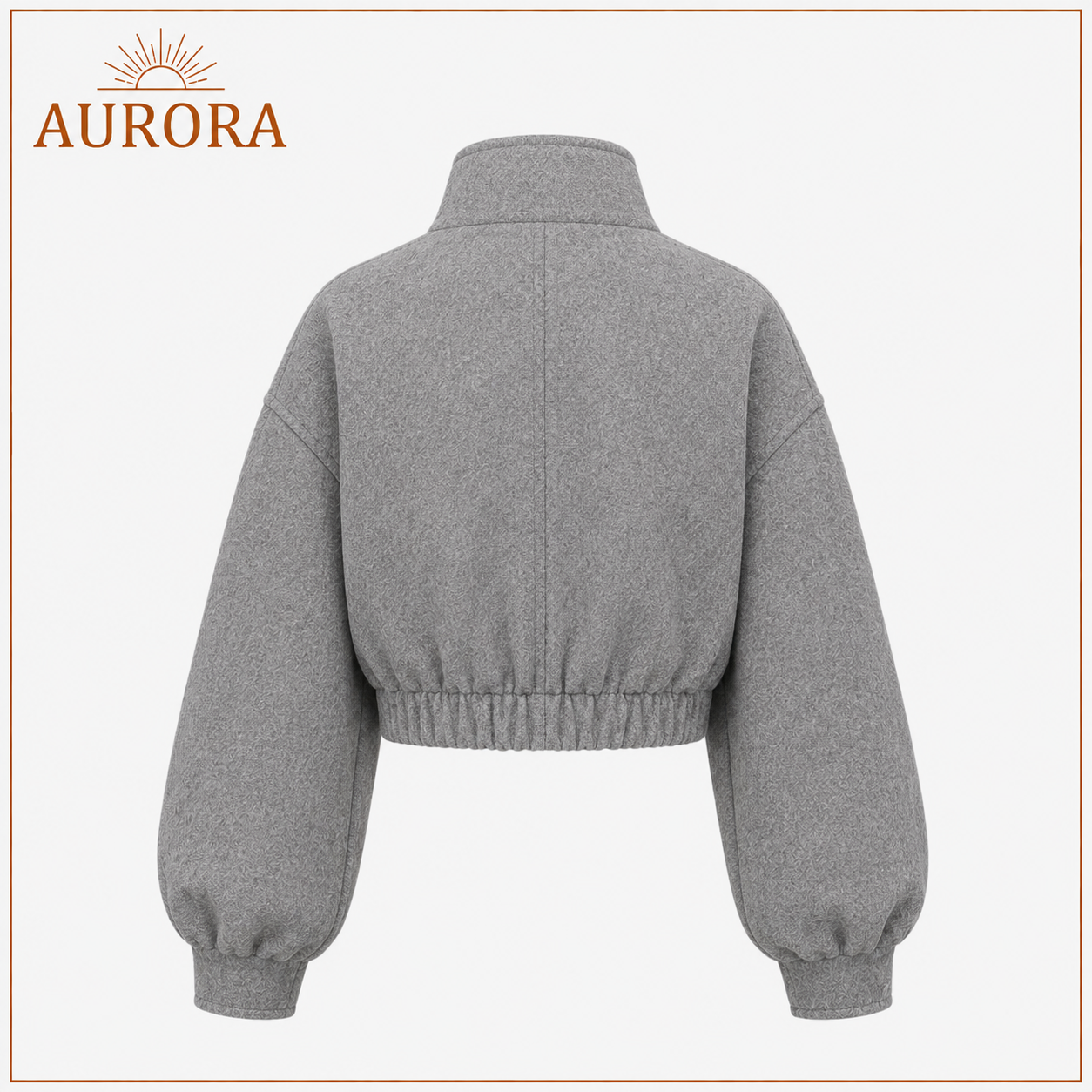 CHAQUETA CORTA CUELLO ALTO AURORA GRIS