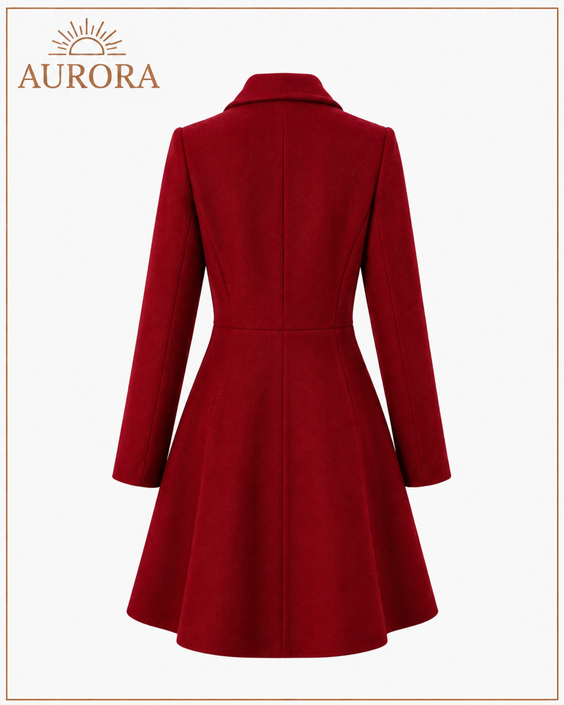CHALECO ABRIGO DE LANA ELEGANTE AURORA ROJO