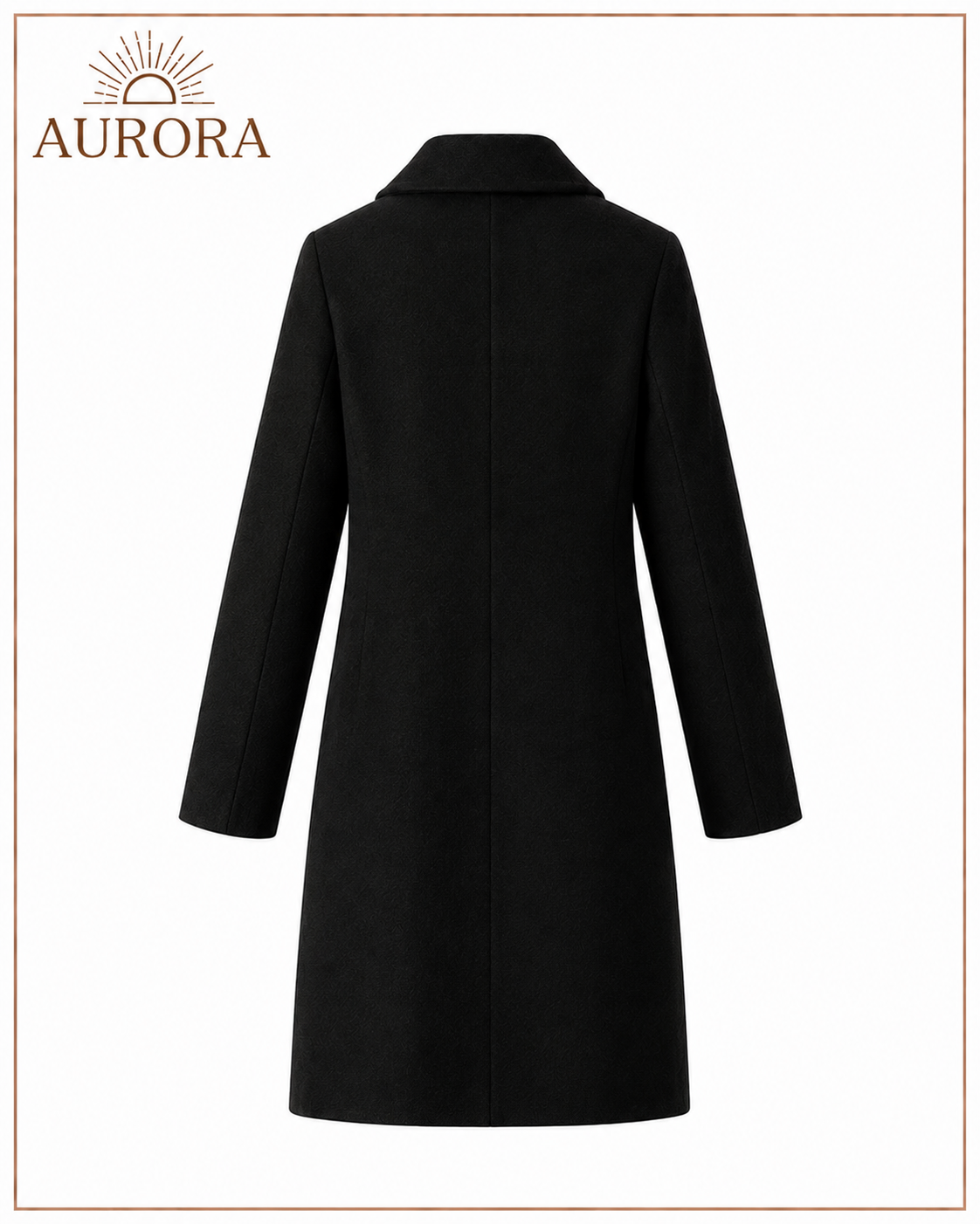 ABRIGO CORTE V CLASICO LARGO AURORA NEGRO