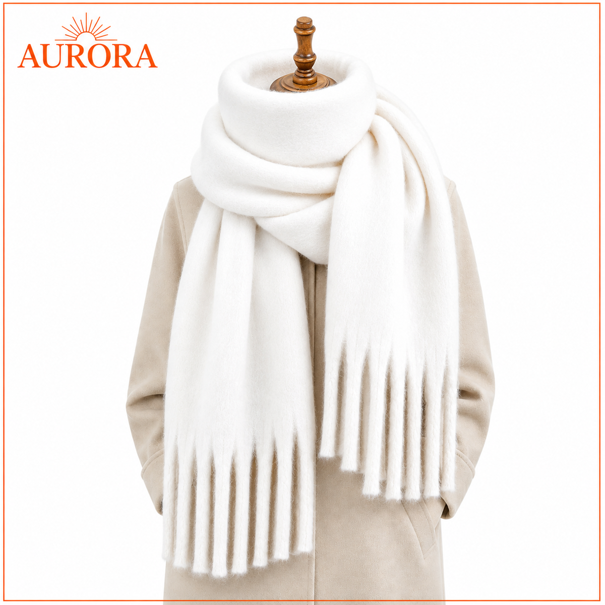 BUFANDA LANA MODERNA AURORA BEIGE