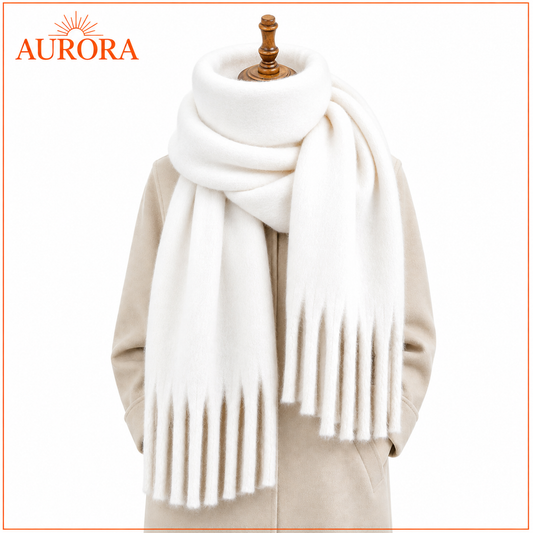 BUFANDA LANA MODERNA AURORA BLANCO