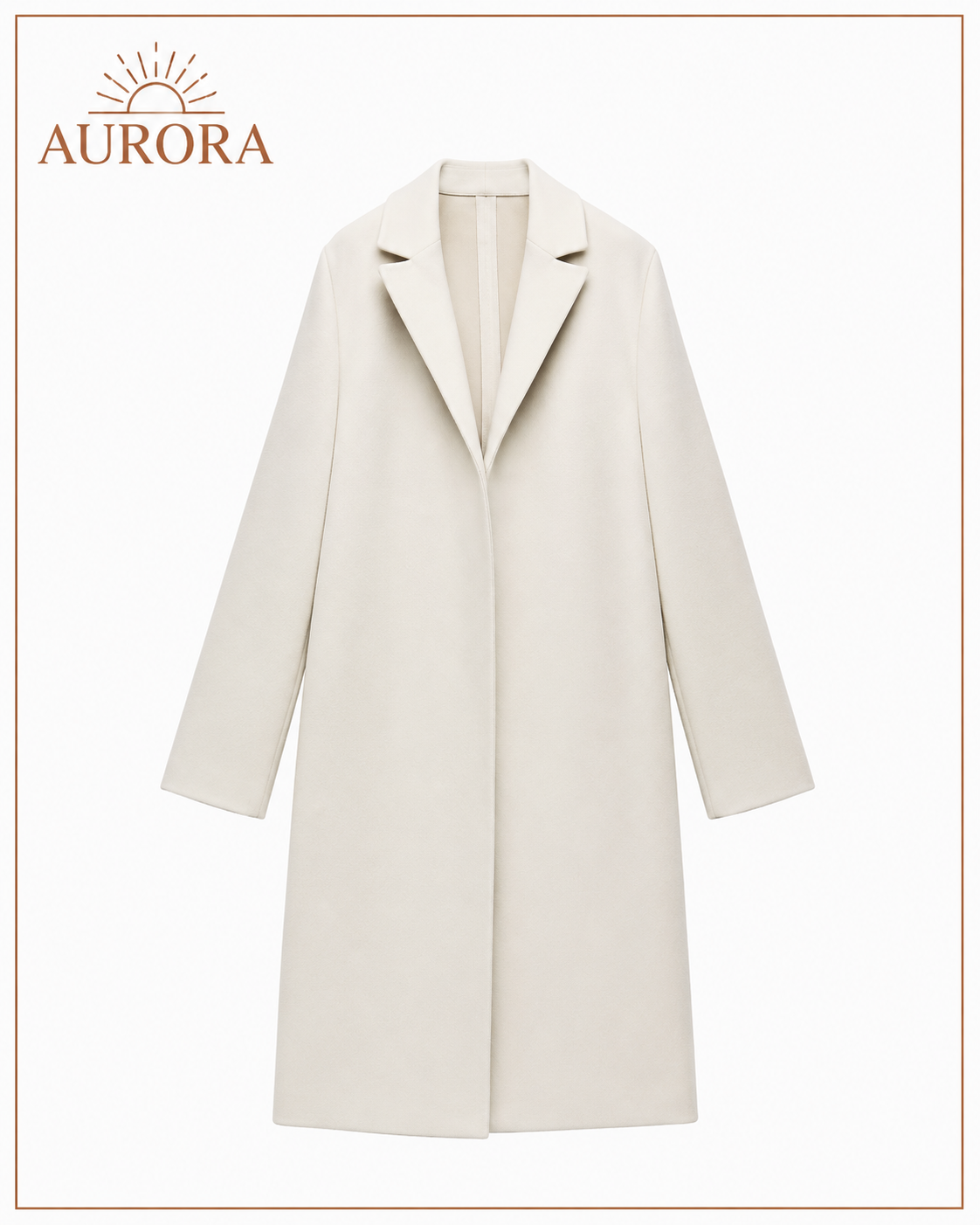 ABRIGO CORTE V CLASICO LARGO AURORA BLANCO