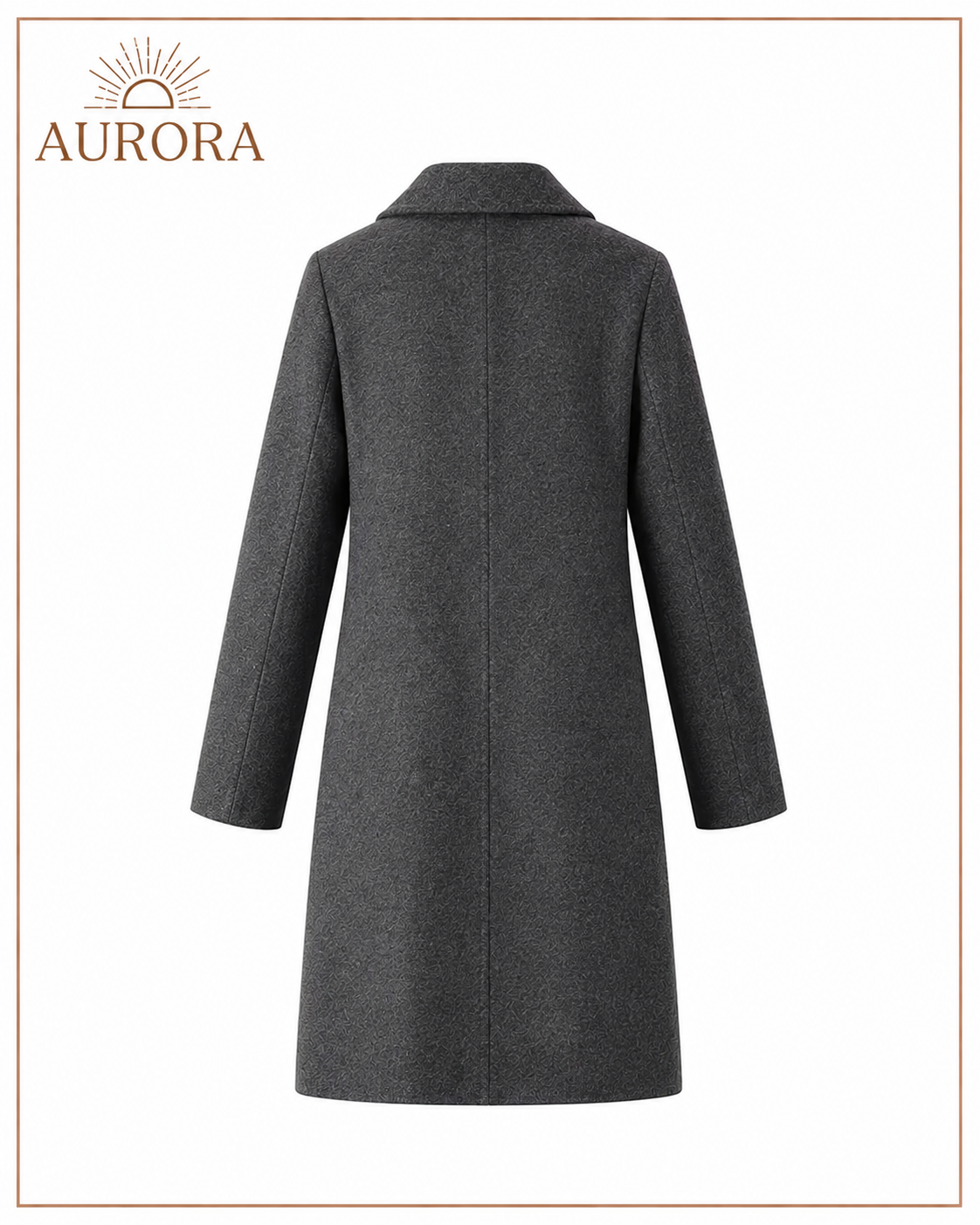 ABRIGO CORTE V CLASICO LARGO AURORA GRIS