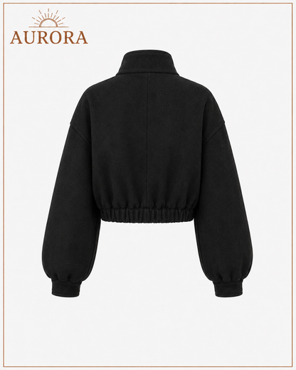 CHAQUETA CORTA CUELLO ALTO AURORA NEGRO