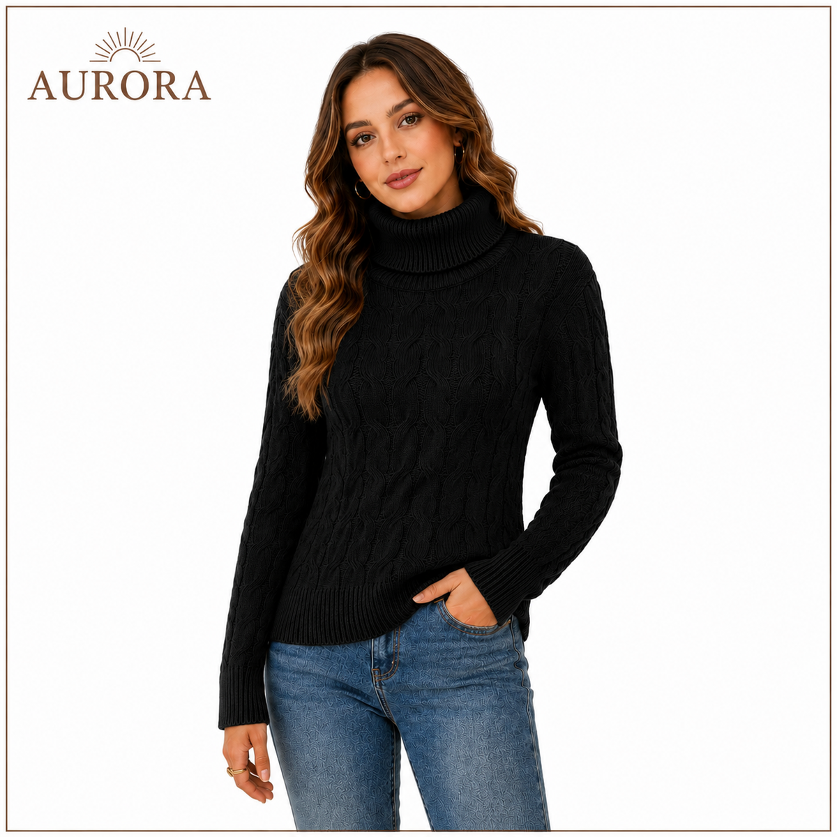 SUETER INVIERNO AURORA LANA NEGRO