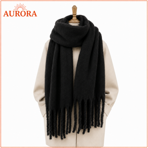 BUFANDA LANA MODERNA AURORA NEGRO