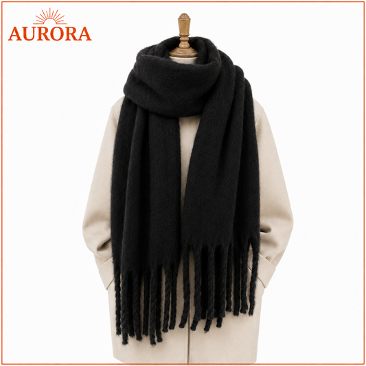 BUFANDA LANA MODERNA AURORA NEGRO