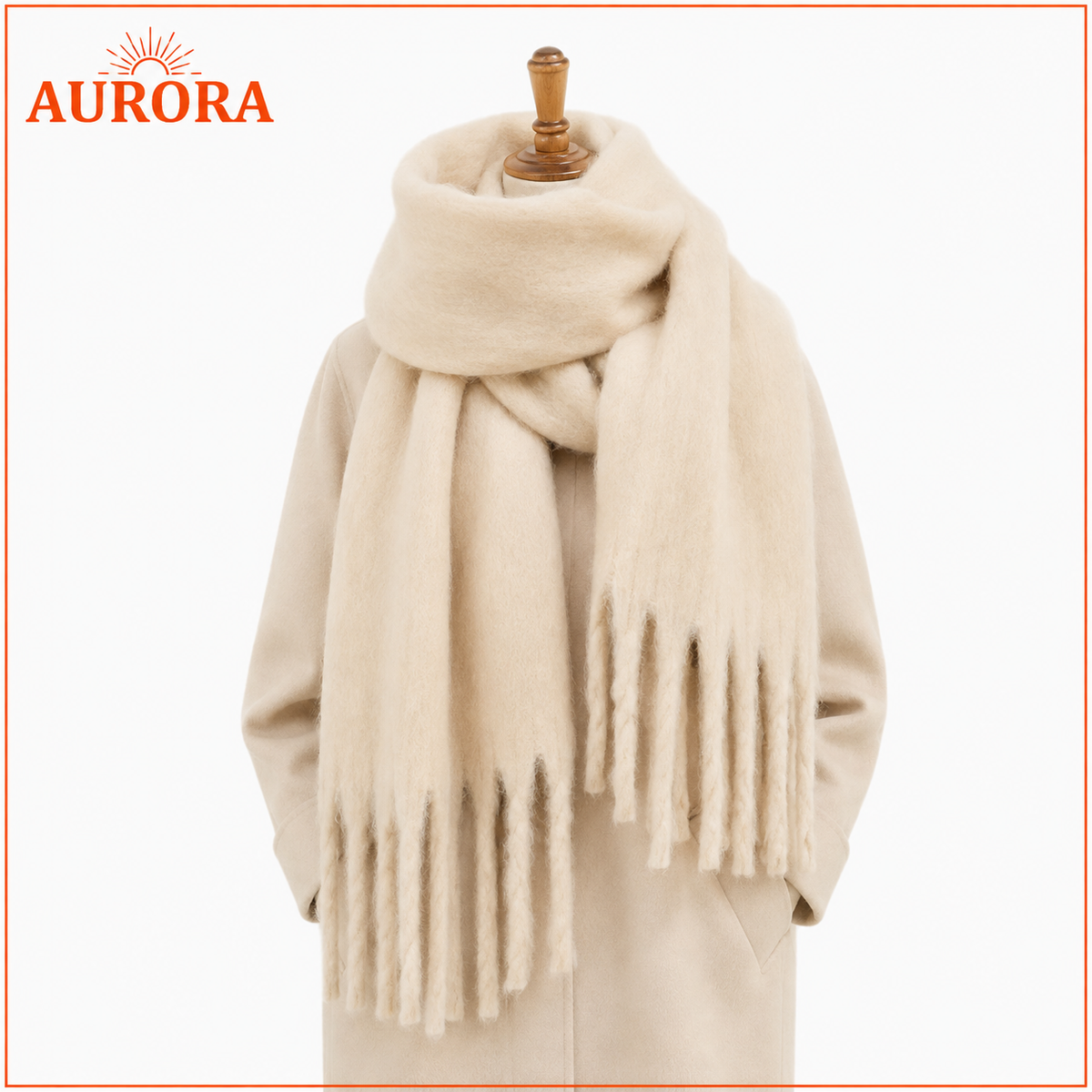 BUFANDA LANA MODERNA AURORA BEIGE
