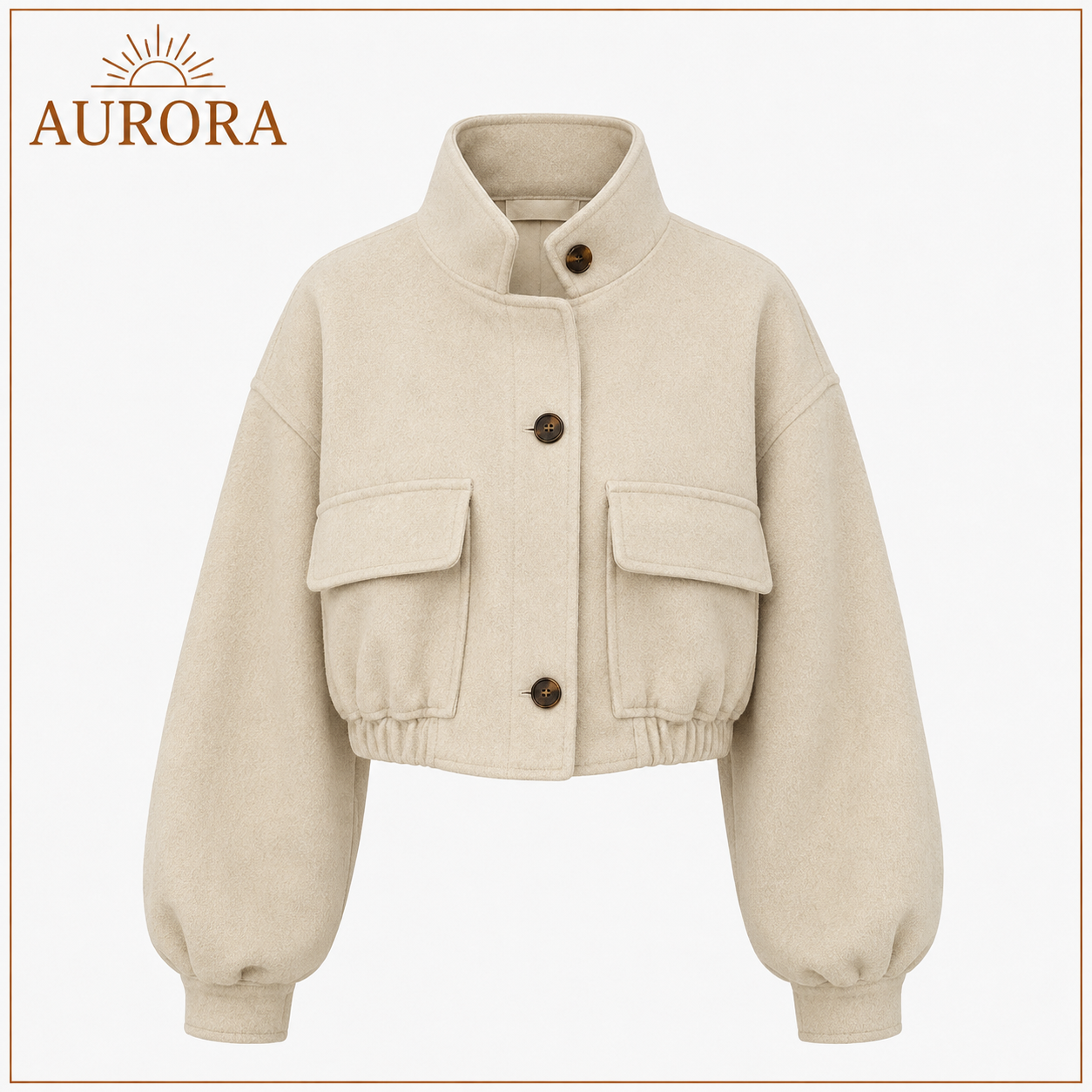 CHAQUETA CORTA CUELLO ALTO AURORA NEGRO