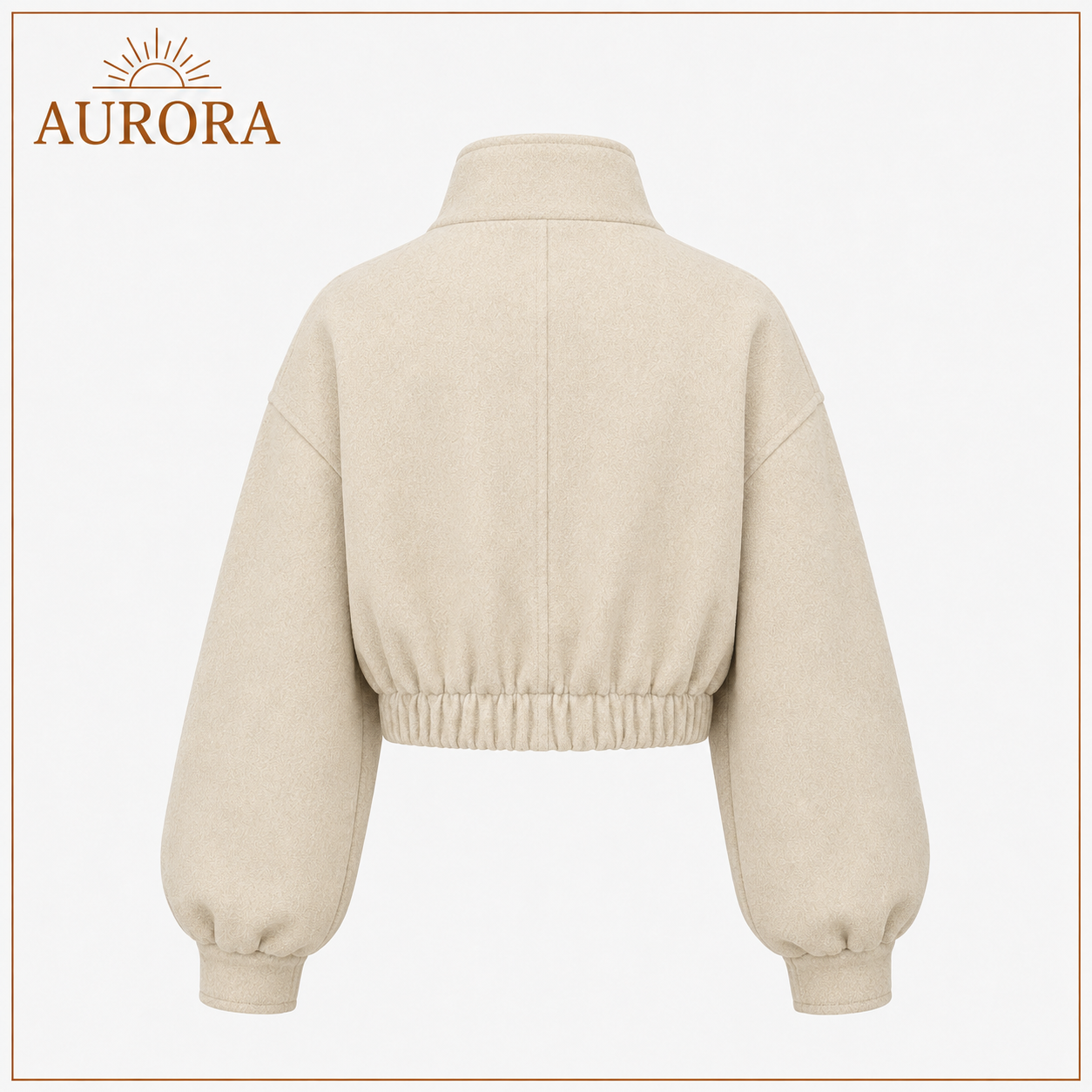 CHAQUETA CORTA CUELLO ALTO AURORA BEIGE