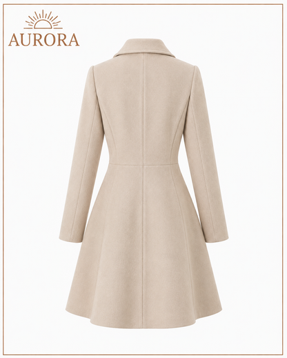 CHALECO ABRIGO DE LANA ELEGANTE AURORA BEIGE