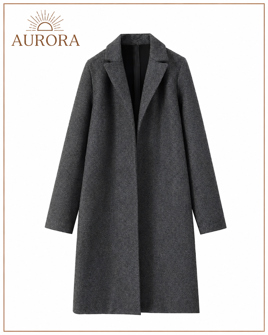 ABRIGO CORTE V CLASICO LARGO AURORA NEGRO