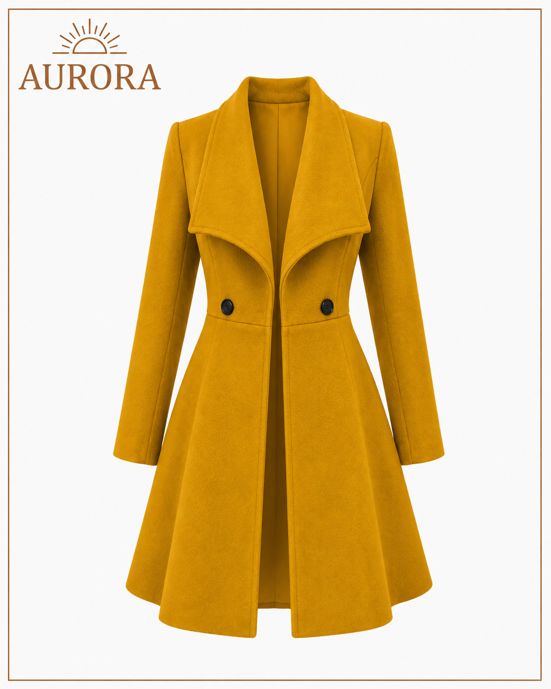 CHALECO ABRIGO DE LANA ELEGANTE AURORA AMARILLO