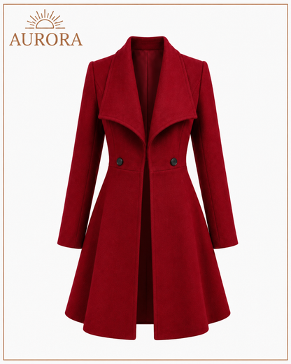CHALECO ABRIGO DE LANA ELEGANTE AURORA ROJO