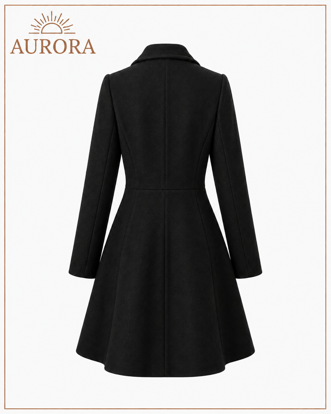 CHALECO ABRIGO DE LANA ELEGANTE AURORA NEGRO