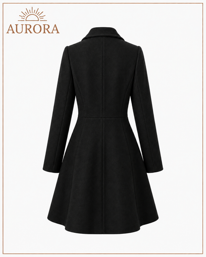 CHALECO ABRIGO DE LANA ELEGANTE AURORA NEGRO