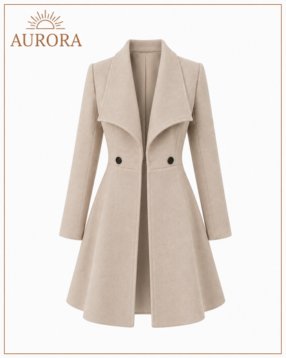 CHALECO ABRIGO DE LANA ELEGANTE AURORA BEIGE