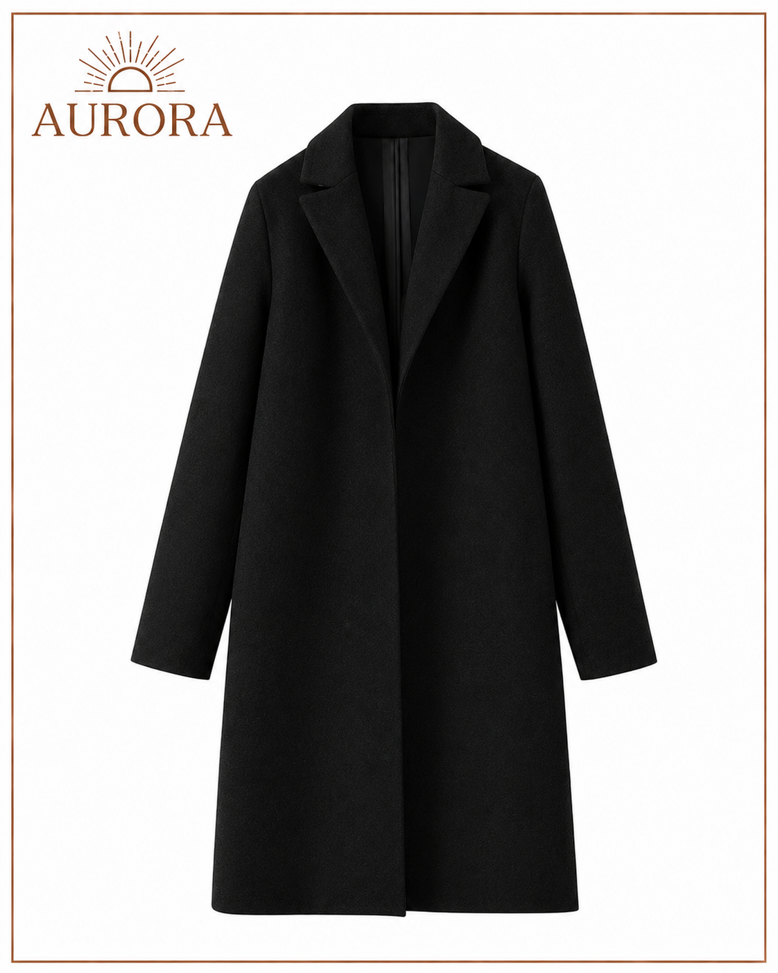 ABRIGO CORTE V CLASICO LARGO AURORA NEGRO